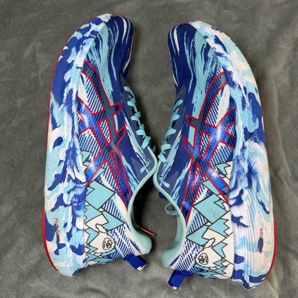 Men’s 12.5 ASICS Noosa TRI 13 Running Show Blue Ocean Decay Yeti Snow Marble - Picture 3 of 6